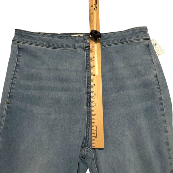 Free People Just Float On Flare Jeans 29 High Rise Bell Bottoms Light Blue NWT - Picture 7 of 11